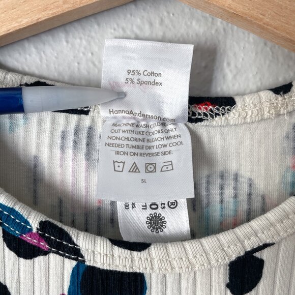 Hanna Andersson Drop Needle Rib Dress Colorful Leopard 8 (130) - Picture 8 of 9